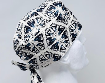 Gorro quirúrgico con lazo en la espalda, diseño unisex, confeccionado a mano en Canadá.