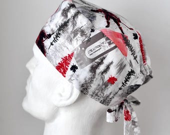 Gorro quirúrgico con lazo en la espalda, de HOCKEY MEMORIES, Du Rag, gorro para soldar, talla única, diseño unisex, confeccionado a mano en Canadá