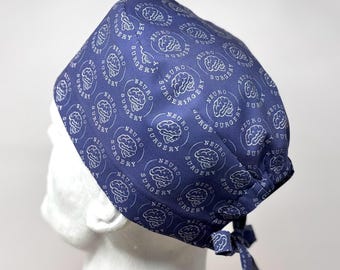 Gorro quirúrgico de neurología con lazo en la nuca, tipo du-rag, gorro de soldador, protector de casco, regalo para neurocirugía, confeccionado a mano en Canadá