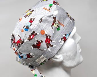 Gorro quirúrgico deportivo SOCK MONKEY SPORTS con lazo en la espalda, de trapo, para soldar, talla única, diseño unisex, confeccionado a mano en Canadá.