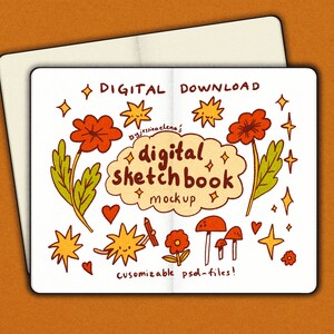 Digital Sketchbook Mockup: Editable PSD Files (Digital Download)
