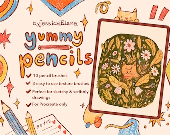 Textured Pencil Brushes for Procreate: Sketching & Shading (Digital Download)