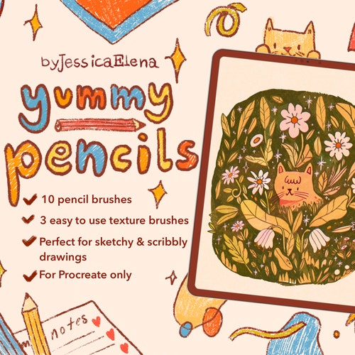 Textured Pencil Brushes for Procreate: Sketching & Shading (Digital Download)