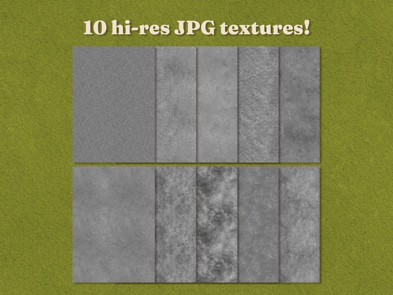 May include: Ten high-resolution JPG textures of different gray concrete surfaces.