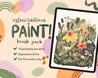 Painterly Procreate Brush Pack: expressieve textuurborstels (digitale download)