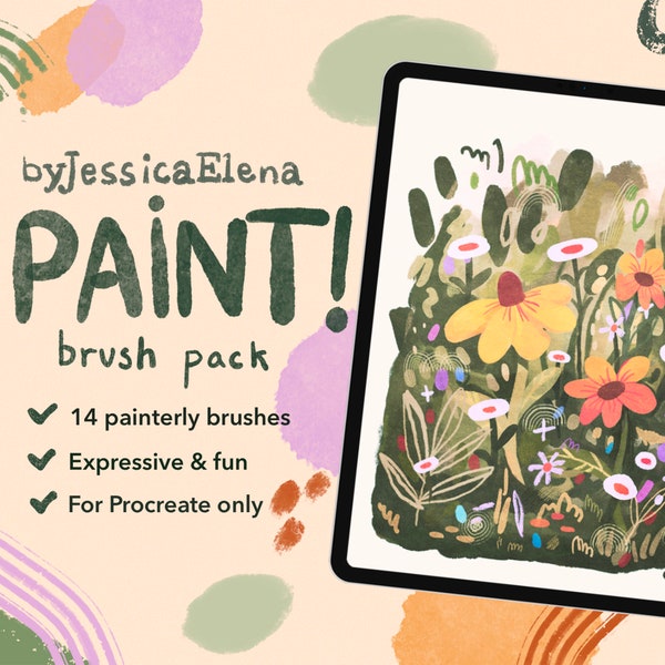 Paint! Procreate Brush Pack, Fun and Expressive Painterly Brushes
