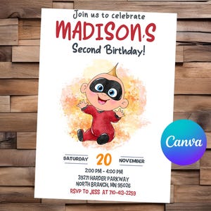 The Incredibles Invitation The Incredibles Birthday The Incredibles Party The Incredibles Editable Invitation The Incredibles Digital File