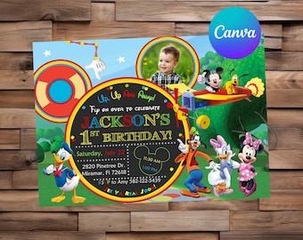 Micky Maus Clubhouse Einladung Micky Maus Geburtstag Micky Maus Party Micky Maus bearbeitbare Einladung Micky Maus druckbare Datei