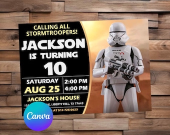 Star Wars Invitation Star Wars Birthday Star Wars Party Star Wars Editable Invitation Star Wars Printable File