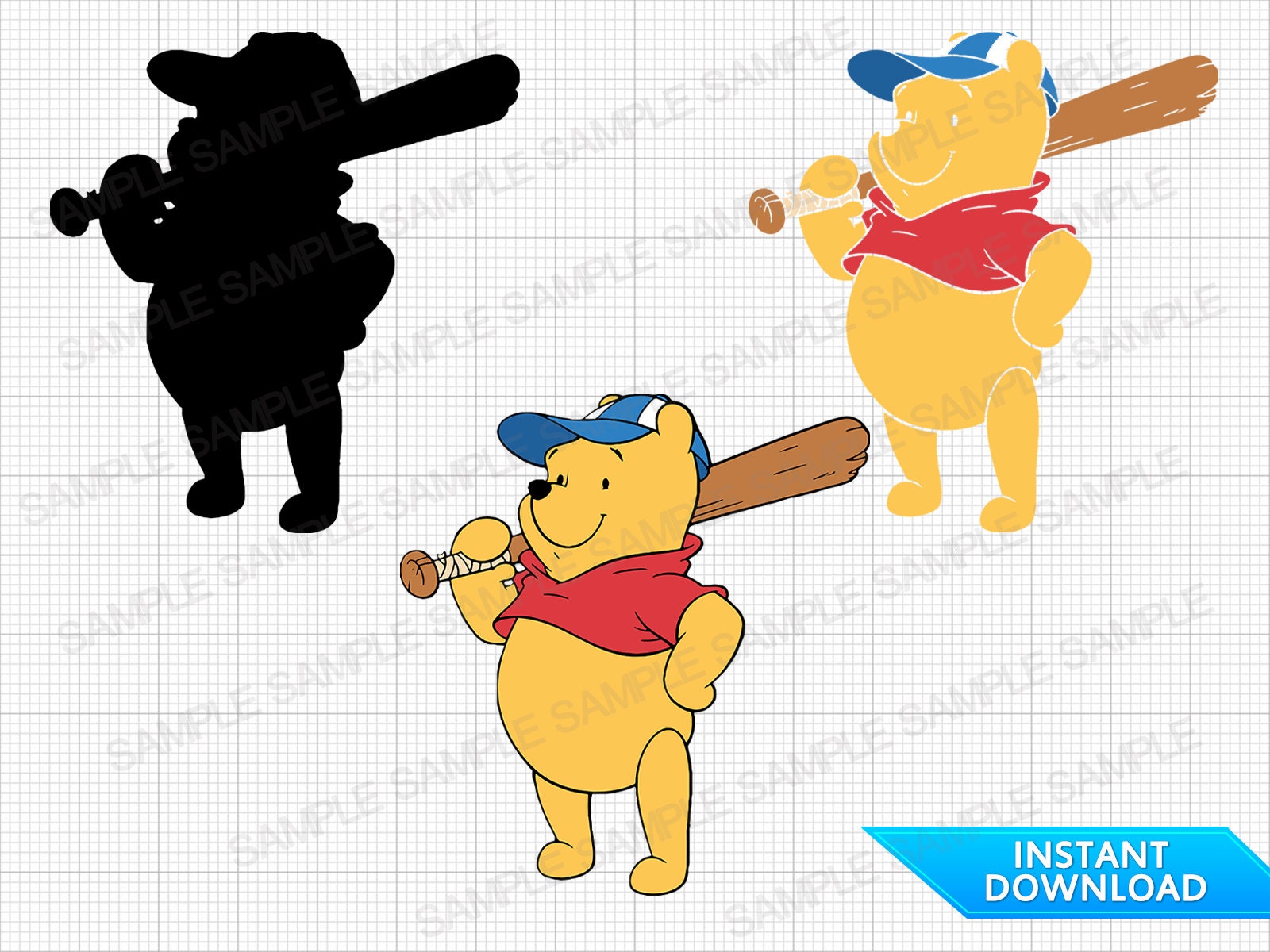 Winnie Pooh Baseball - Etsy Winnie Pooh Baseball - Etsy