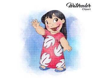 Point aquarelle PNG Lilo aquarelle PNG Lilo et Stitch PNG Lilo aquarelle estampes des fichiers Clipart Png de point