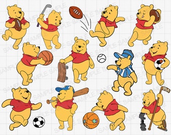 Winnie the Pooh SVG Winnie the Pooh Sports SVG Winnie the Pooh Sports Cut Files Winnie the Pooh Sports Cricut Winnie the Pooh Sports Png