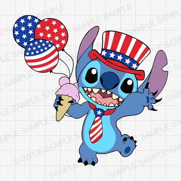 Stitch 4th of July SVG Lilo and Stitch 4th of July SVG 4th of July Stitch SVG Stitch Fourth of July Svg Stitch Independence Day Svg