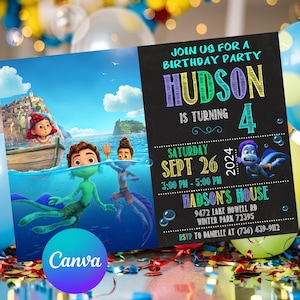 Luca Invitation Luca Birthday Luca Party Luca Editable Invitation Luca Digital Printable File