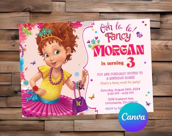 Fancy Nancy Invitation Fancy Nancy Birthday Fancy Nancy Party Fancy Nancy Editable Invitation Fancy Nancy Digital Card