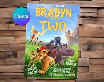 The Lion Guard Invitation Lion King Invitation The Lion Guard Birthday The Lion Guard Party The Lion Guard Editable Invitation