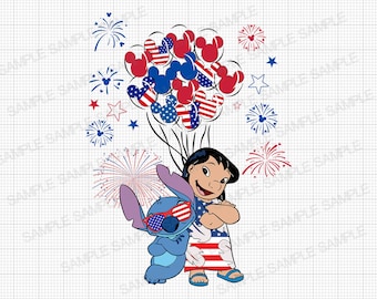 Stitch 4 de julio PNG Lilo y Stitch 4 de julio PNG Stitch 4 de julio Transferencia termoadhesiva Stitch Día de la Independencia PNG Stitch Clipart