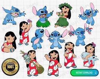 Lilo and Stitch SVG Lilo SVG Stitch Silhouette Lilo Silhouette Stitch Clipart Lilo Clipart Stitch Cut Files Lilo Cut Files Stitch Cricut