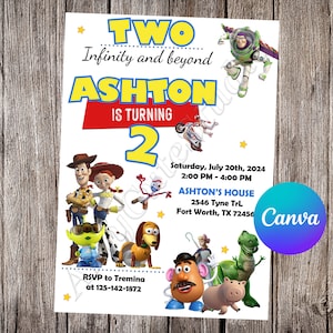 Toy Story Invitation Buzz Lightyear Invitation Toy Story Birthday Toy Story Party Toy Story Editable Invitation Toy Story Printable File