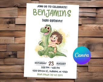 The Good Dinosaur Invitation The Good Dinosaur Birthday The Good Dinosaur Party The Good Dinosaur Editable Invitation