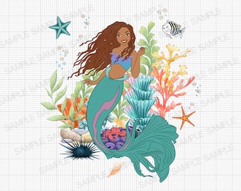 The Little Mermaid PNG The Little Mermaid Iron On Transfer The Little Mermaid Ariel Afro PNG The Little Mermaid Ariel Birthday Girl Shirt