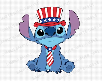 Stitch 4 de julio SVG Lilo y Stitch 4 de julio SVG 4 de julio Stitch SVG Stitch Cuatro de julio SVG Stitch Día de la Independencia SVG