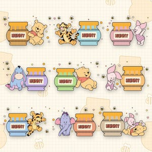 Pooh Hunny Pot SVG, Cricut Cut Files, Winnie Bear Tigger Piglet, Kids Shirt Design, Digital Download