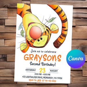 Invitación de Winnie the Pooh Cumpleaños de Winnie the Pooh Fiesta de Winnie the Pooh Invitación editable de Winnie the Pooh