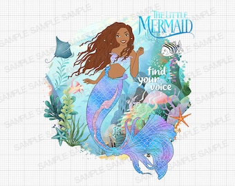 The Little Mermaid PNG The Little Mermaid Iron On Transfer The Little Mermaid Ariel Afro PNG The Little Mermaid Ariel Birthday Girl Shirt