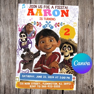 Coco Invitation Coco Birthday Coco Party Fiesta Invitation Coco Editable Invitation Coco Printable File