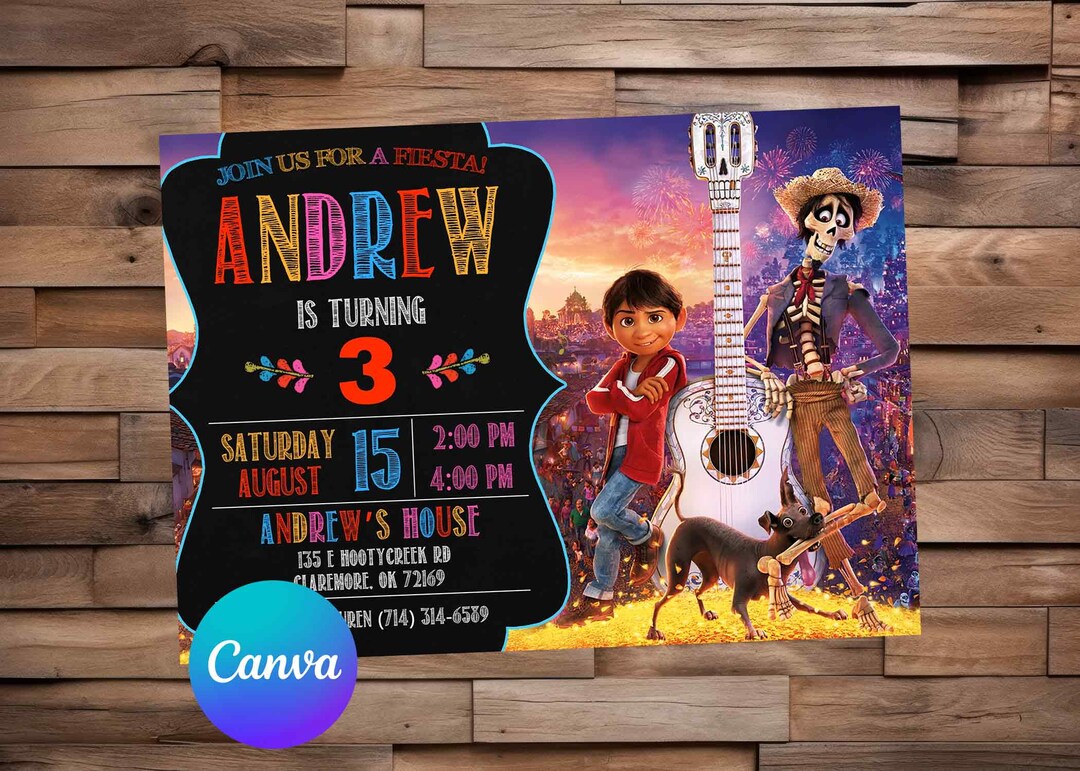 Coco Invitation Coco Birthday Coco Party Fiesta Invitation Coco ...