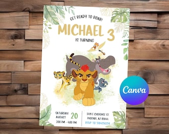 The Lion Guard Invitation Lion King Invitation The Lion Guard Birthday The Lion Guard Party The Lion Guard Editable Invitation