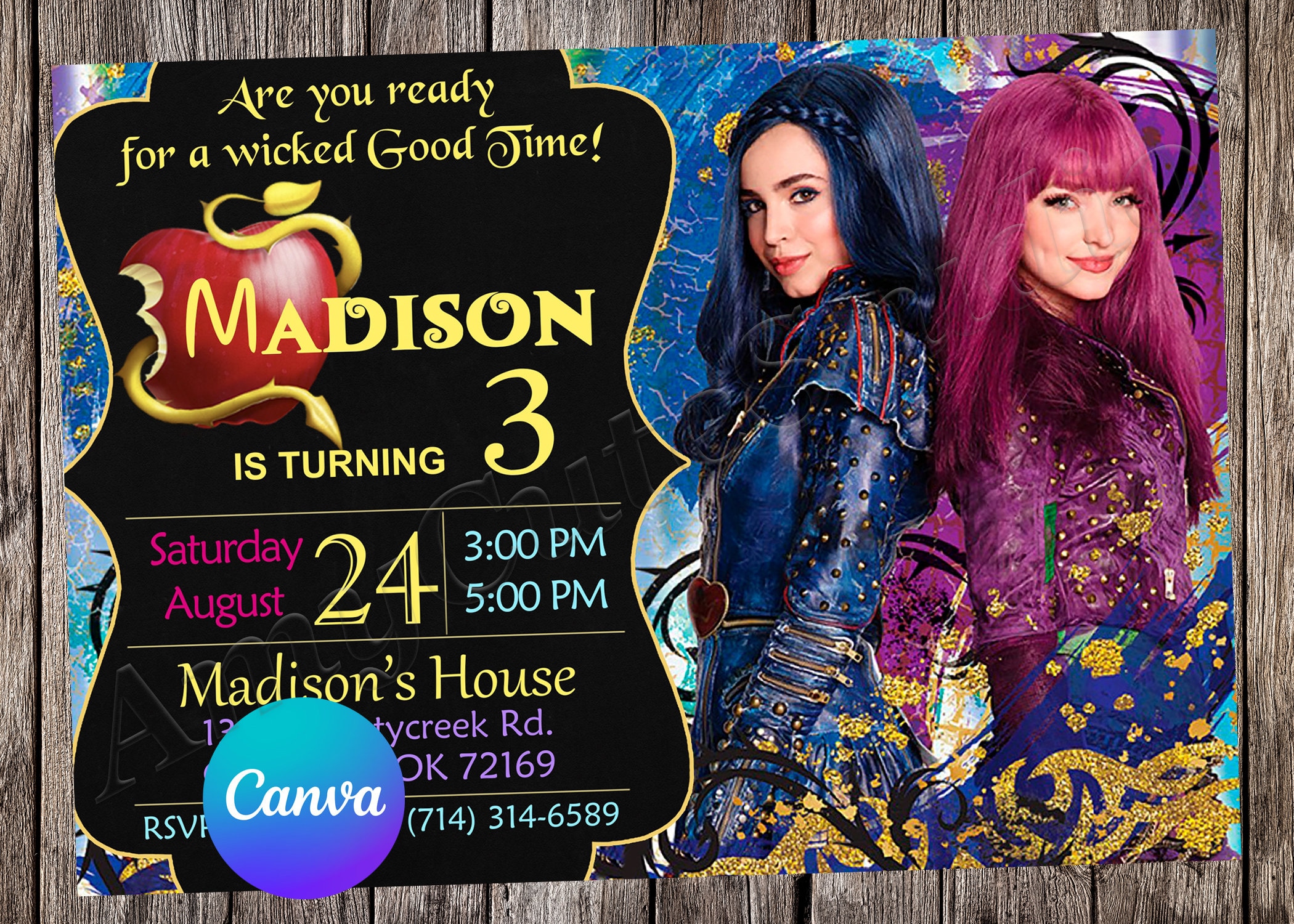 Descendants Invitation Descendants Birthday Descendants Party Descendants Editable Invitation Descendants Printable File