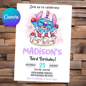 Stitch Invitation Lilo and Stitch Birthday Stitch Party Stitch Editable Invitation Stitch Digital File