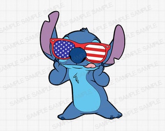 Stitch 4 de julio SVG Lilo y Stitch 4 de julio SVG 4 de julio Stitch SVG Stitch Cuatro de julio SVG Stitch Día de la Independencia SVG