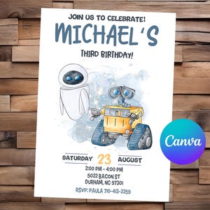 Faire-part mural E Faire-part d'anniversaire mural E Faire-part pour fête d'anniversaire Mur E Faire-part modifiable