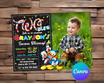 Micky Maus Clubhouse Einladung Micky Maus Geburtstag Micky Maus Party Micky Maus bearbeitbare Einladung Micky Maus druckbare Datei