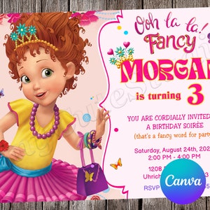 Convite extravagante de Nancy Aniversário extravagante de Nancy Festa extravagante de Nancy Convite editável extravagante Cartão digital extravagante de Nancy