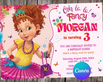 Fancy Nancy Invitation Fancy Nancy Birthday Fancy Nancy Party Fancy Nancy Editable Invitation Fancy Nancy Digital Card