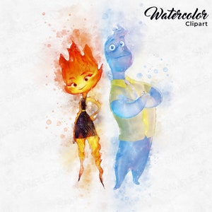Elemental Watercolor PNG Elemental Watercolor Prints Elemental Clipart PNG Files