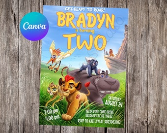 The Lion Guard Invitation Lion King Invitation The Lion Guard Birthday The Lion Guard Party The Lion Guard Editable Invitation
