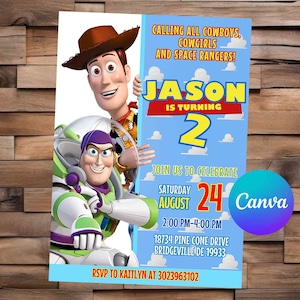 Toy Story Invitation Buzz Lightyear Invitation Toy Story Birthday Toy Story Party Toy Story Editable Invitation Toy Story Printable File