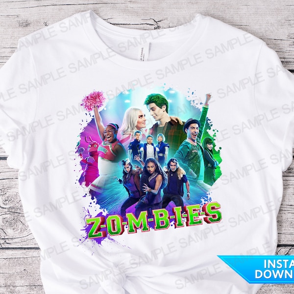 Zombies PNG Zombies Iron On Transfer Zombies Clipart Zombies Birthday Party Zombies Shirt Zombies Tshirt