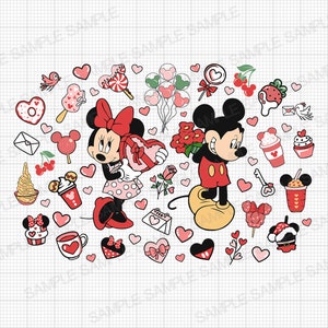 Mouse Valentine’s SVG Mouse Happy Valentine&#39;s Day SVG Valentine Friends SVG Snacks Valentine&#39;s Day Svg Matching Couple Svg Valentine Doodle