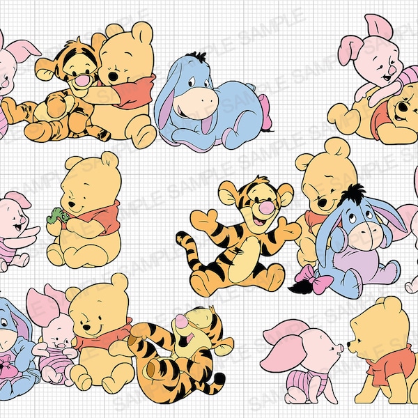 Baby Winnie the Pooh SVG Baby Winnie the Pooh Cut Files Baby Winnie the Pooh Cricut SVG