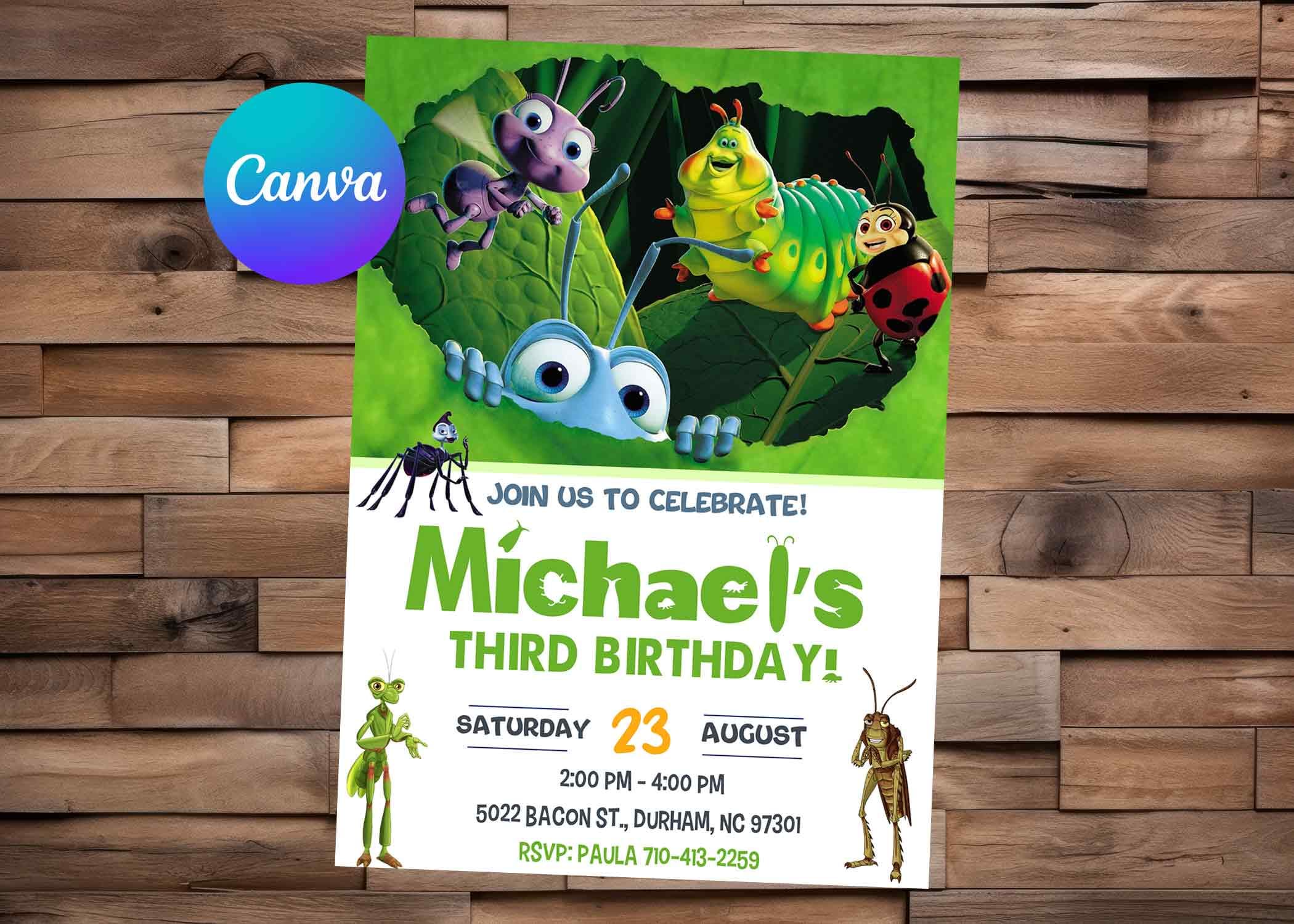 A Bug's Life Invitation A Bugs Life Birthday A Bugs Life Party A Bugs ...