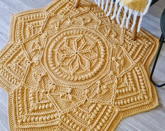CROCHET PATTERN / Crochet Rug Pattern / Crochet Mat / Modern Rug / Crochet Star Rug / Star Crochet / Chunky Rug Crochet Pattern