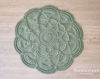 CROCHET RUG PATTERN floral crochet rug crochet carpet home decor crochet pattern doily crochet pattern crochet mat pattern flower crochet