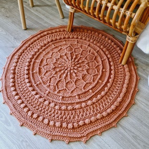 CROCHET RUG PATTERN round crochet mat pattern crochet carpet room decor round mat crochet pattern rug crochet pattern