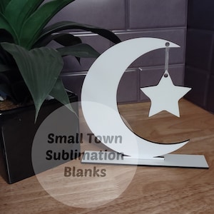 sublimation blank moon and star with base. sublimate, Sky, New item, Moon, stars